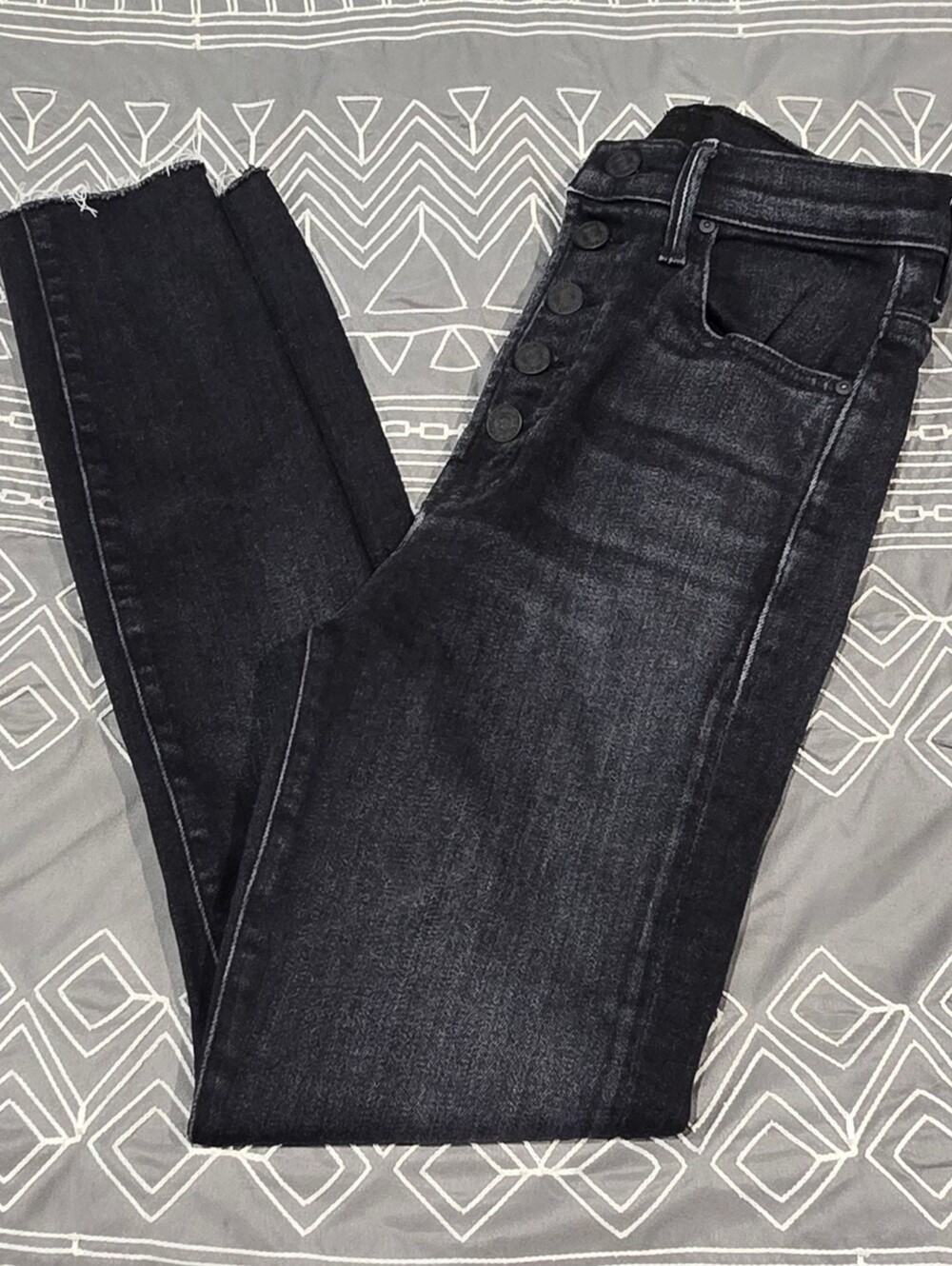 MOTHER Denim The Pixie Swooner Ankle Fray Jeans Size 24